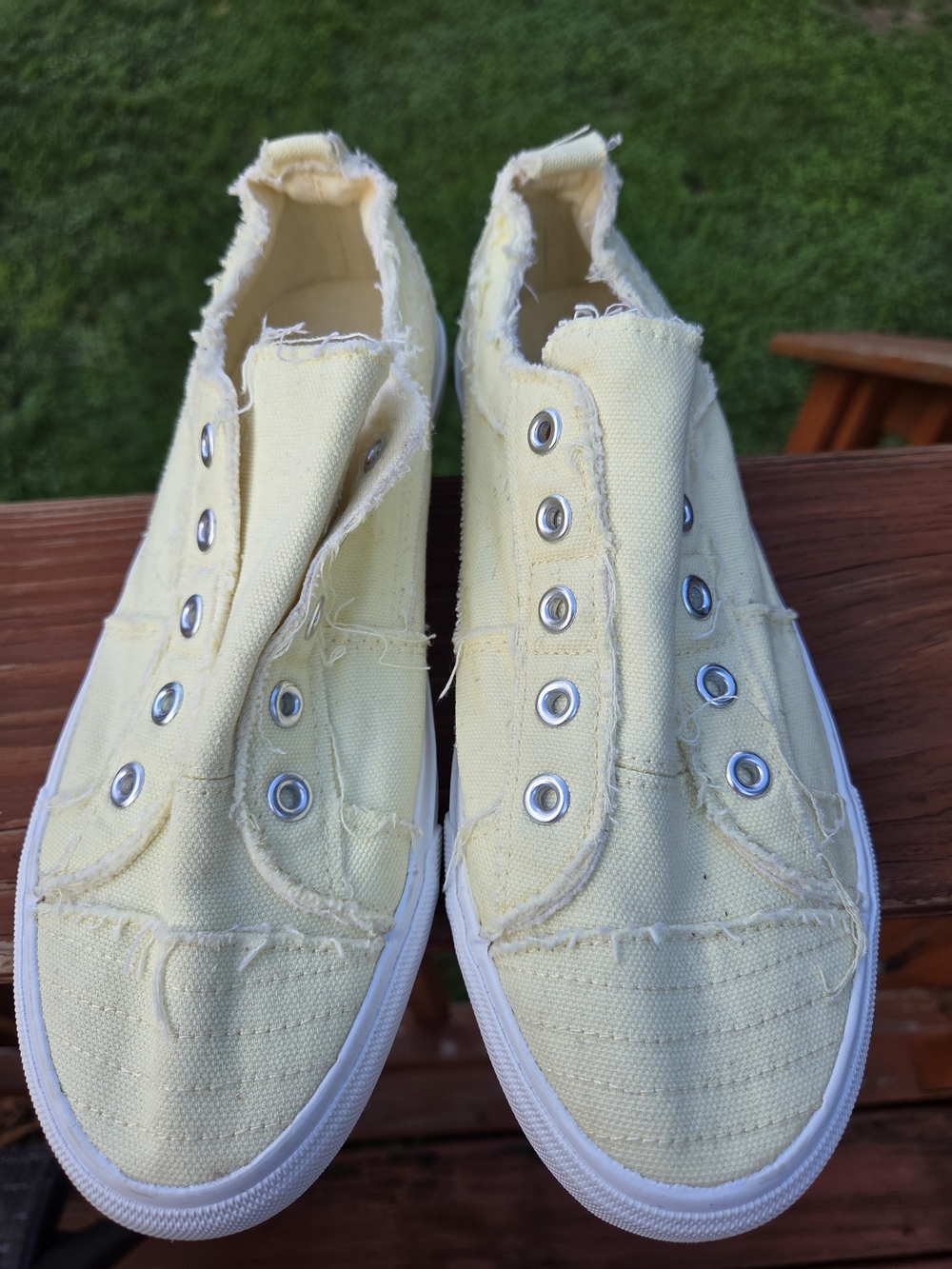 Corkys Babalu Slip-On Canvas Sneakers - Butter Yellow (NWOT) - Size 8